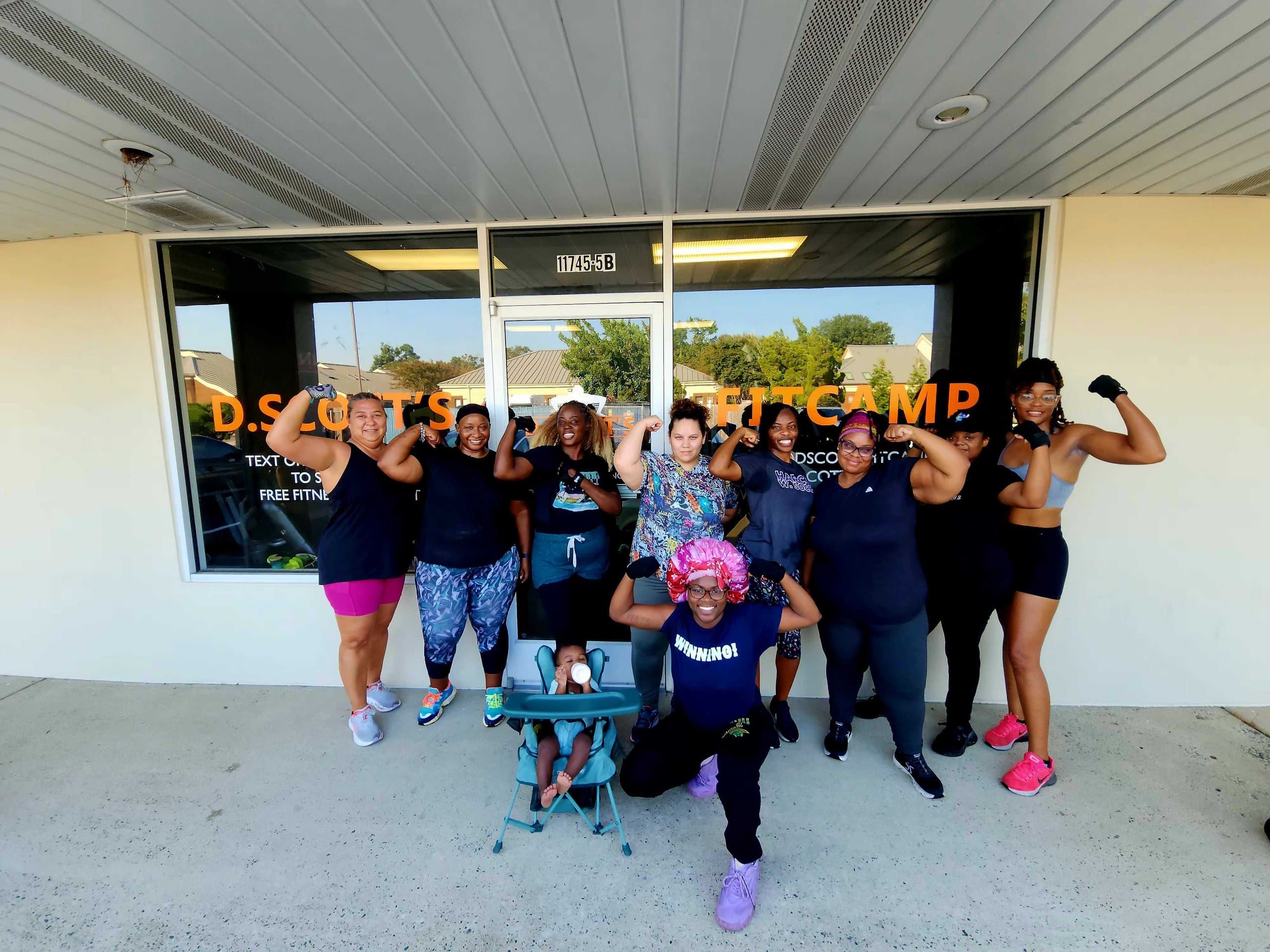 Members outside the DScottsFitCamp studio in Newport News